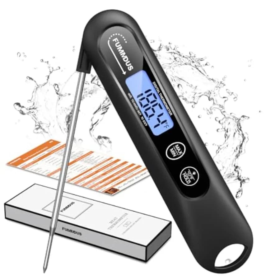 Meat Thermometer Digital, 3S Instant Read Food Thermometer for Cooking with Backlight and Magnet, Foldable Temperature Probe Ki