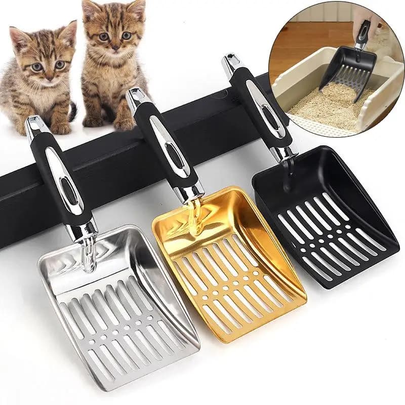 Pala per la pulizia della lettiera per cani e gatti, attrezzo per la pulizia delle feci, prodotti per animali domestici, paletta in metallo con manico lungo