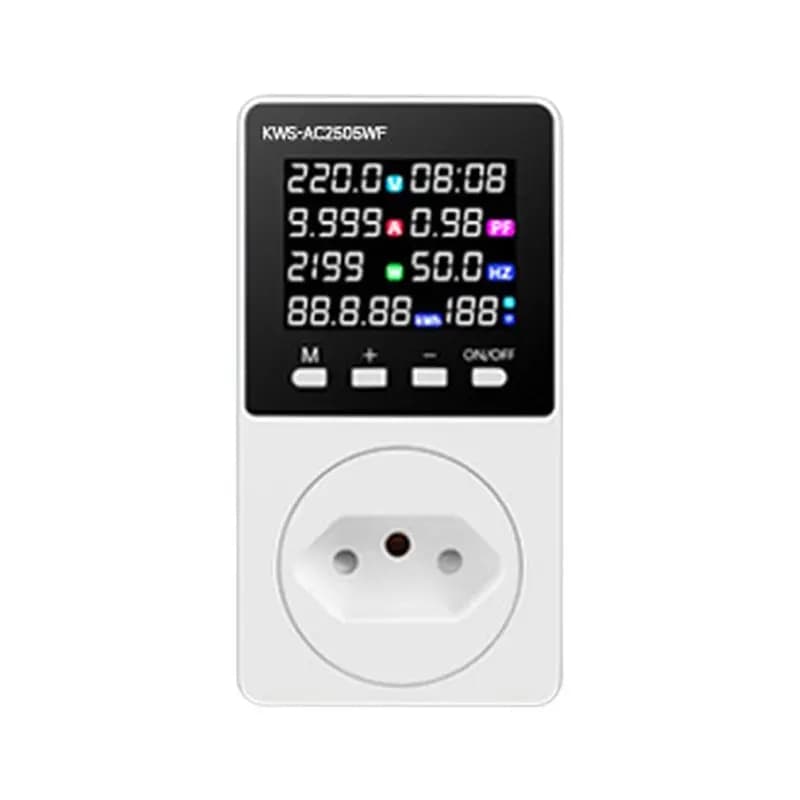 ABRU-Tuya WIFI Smart Socket Digital Wattmeter Electricity Consumption Power Kwh Electric Consumption Analyzer BR Plug