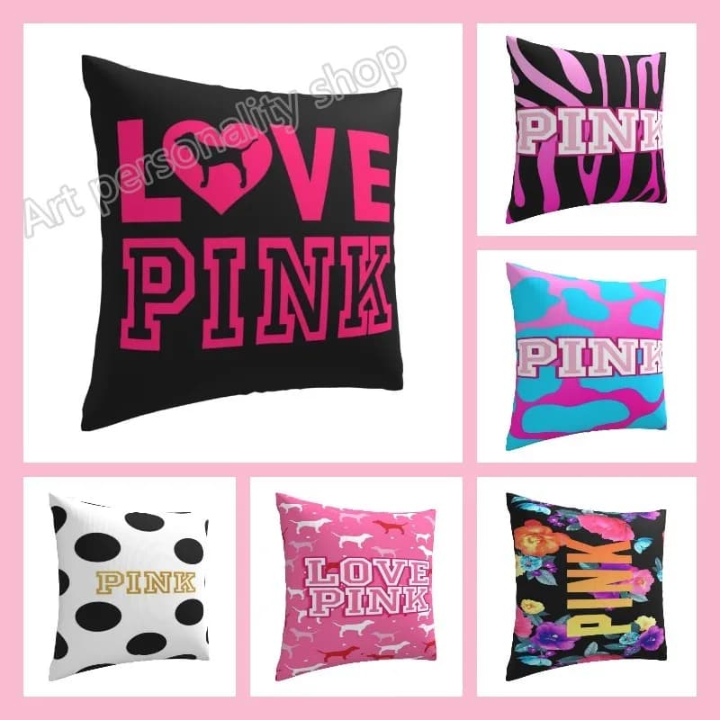 Love Pink Dog Heart Pillow Federa Modern Nordic Decoration Sofa Bedroom Federa Pillow 18x18 inch Square Federa