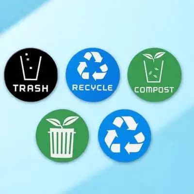 12 Pezzi Adesivi per la Classificazione dei Rifiuti, Etichette in PVC Resistenti ai Graffi per Bidoni della Spazzatura, Adesivi per il Riciclo Facili da Applicare