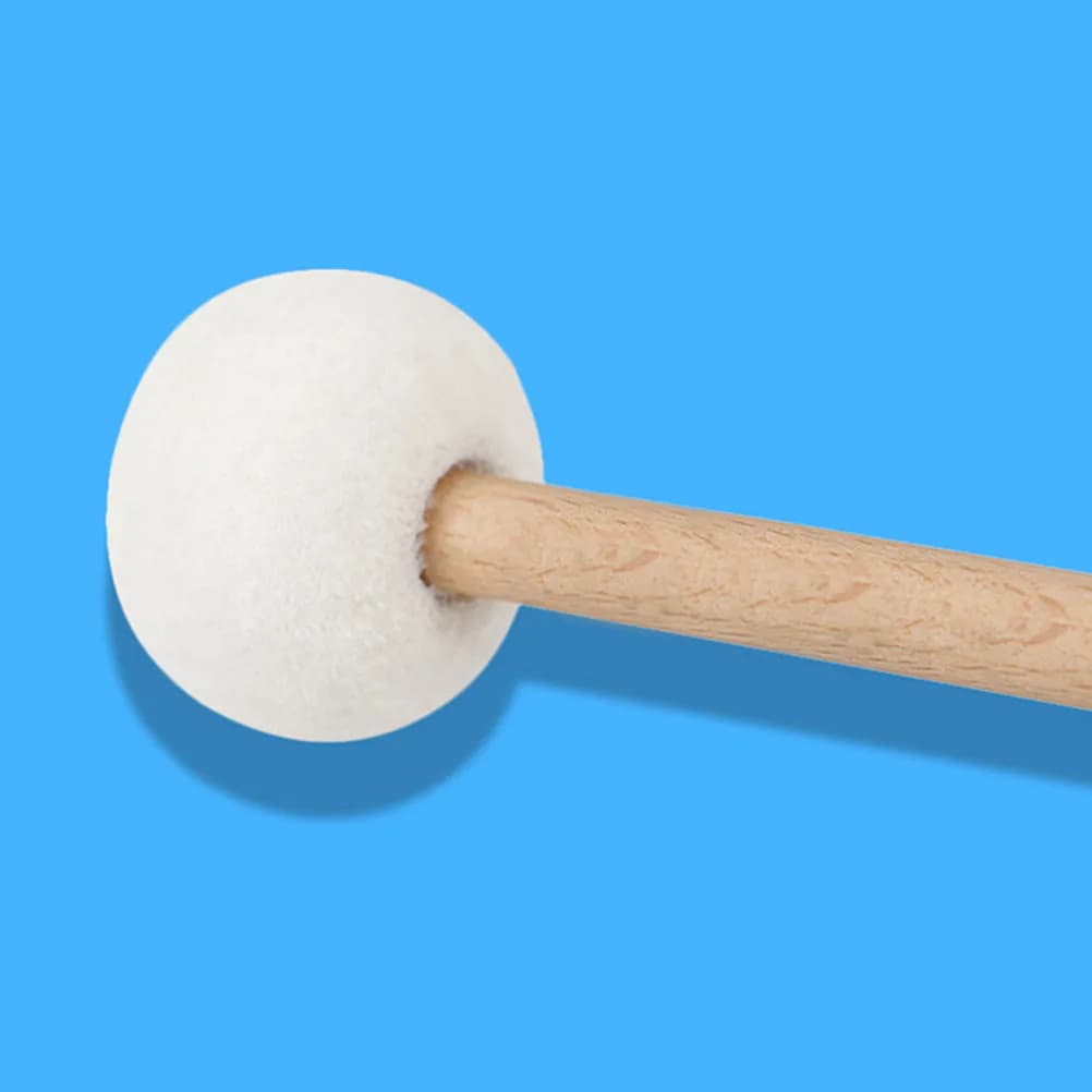 2Pcs Singing Bowl Mallets Double-Ended Rubber Felt Head Wooden Handles Sound Bowl Sticks Chanting Bowls Mallet