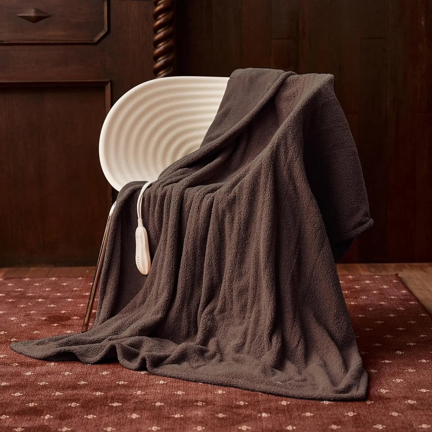 Coperta termica riscaldata 50" x 60" con 5 livelli di calore, spegnimento automatico, lavabile in lavatrice, certificata ETL e FCC