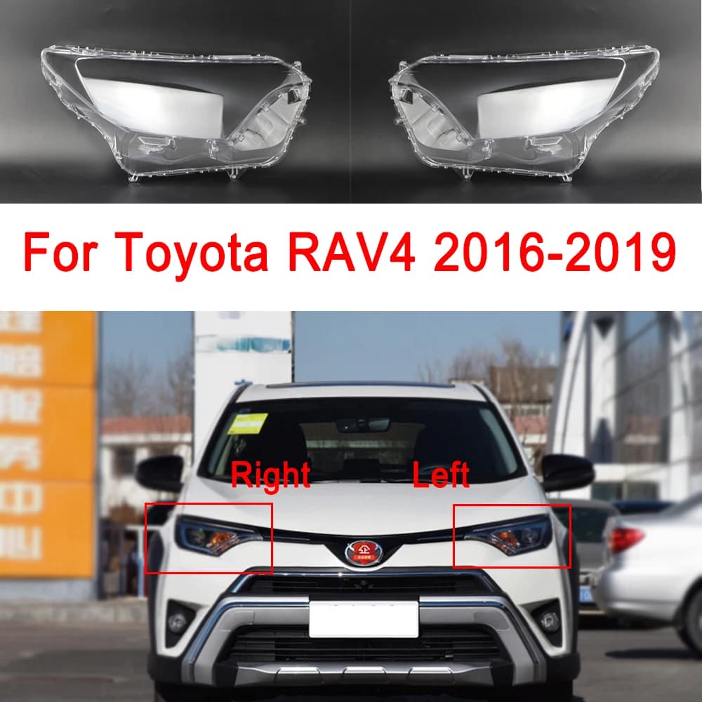 For Toyota RAV4 2016-2019 Auto Front Headlight Transparent Cover Shell Headlamp Transparent Glass Lampshade Lens Cover