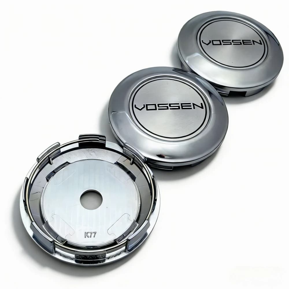 4 pz. Coprimozzi Antipolvere con Logo Vossen, Diametro Esterno 77MM, Diametro Interno 72MM, per Cerchioni Auto, Accessori Auto