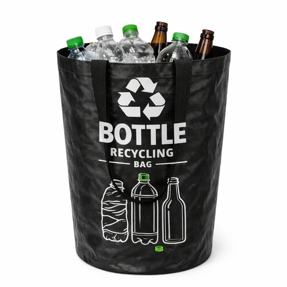New 82L Empty Bottle Storage Basket Foldable Large Capacity Recycling Bin with Handle Dirty Clothes Basket Kitchen