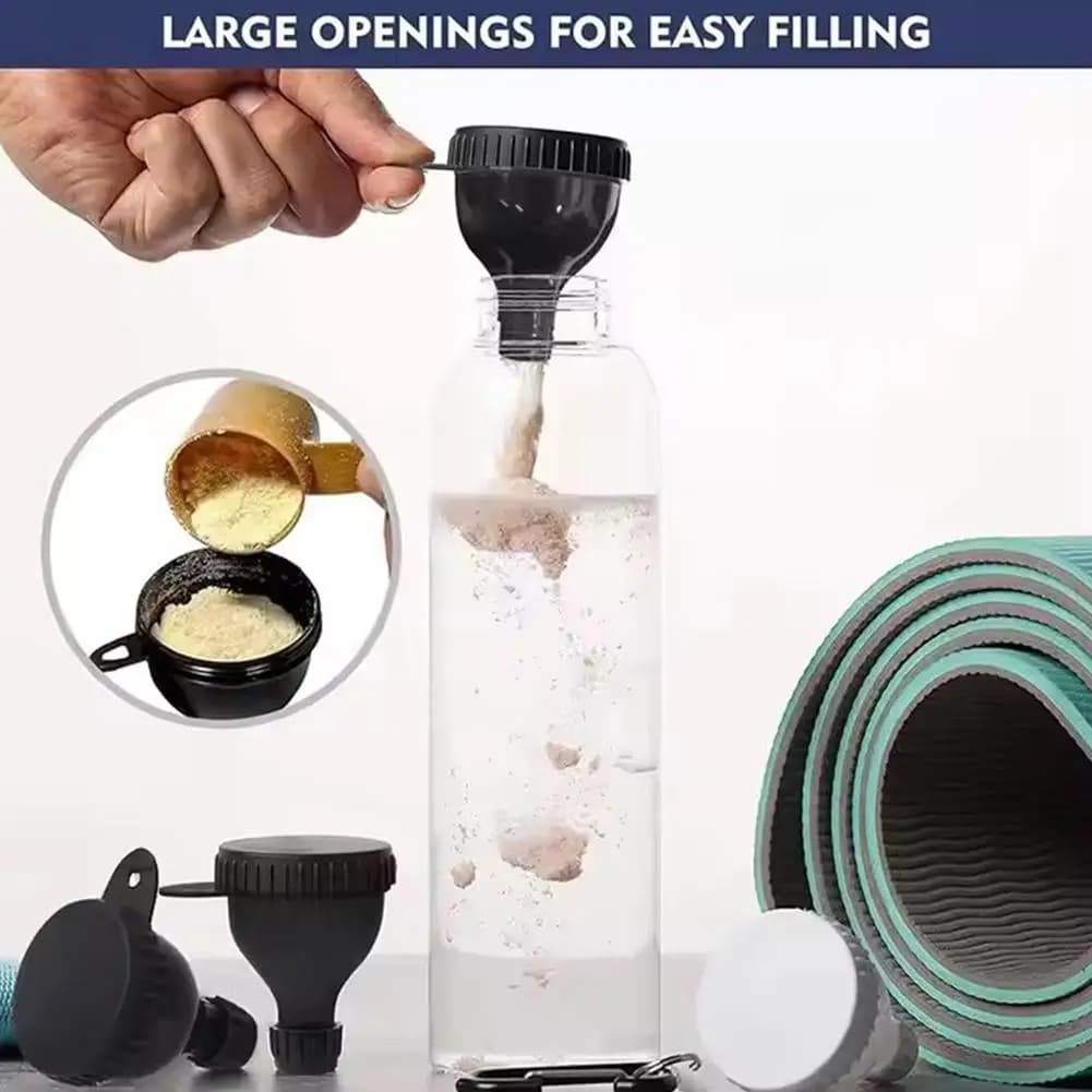 Mini bottle of protein powder with carabiner Mini portable powder bottle for outdoor sports protein container with keychain
