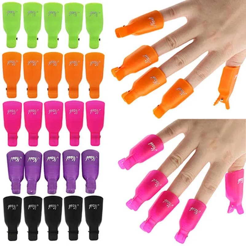 10/20 pz. Clip in plastica per rimozione smalto gel UV, strumento per rimozione smalto liquido, attrezzi per manicure