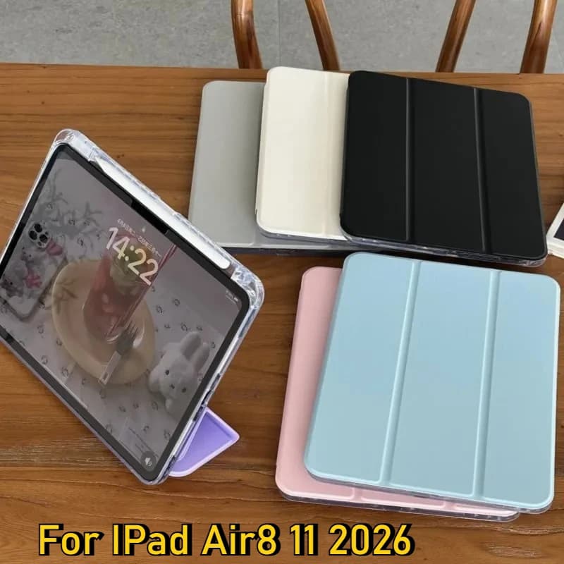 Custodia per iPad A19 2026, compatibile con iPad 12a/11a Gen, Air 8/5/6/7, 10.9, 10.2, Pro 11/12.9/13, Mini 6/7, 9.7, in acrilico con porta matita e cover in PU