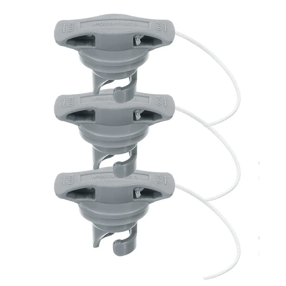 Set di 3 Tappi per Valvole d'Aria per Kayak, Antiperdita con Cappuccio Rotante per Barche Gonfiabili, Paddle Board, Canoe, Accessorio per Valvole ad Alta Pressione