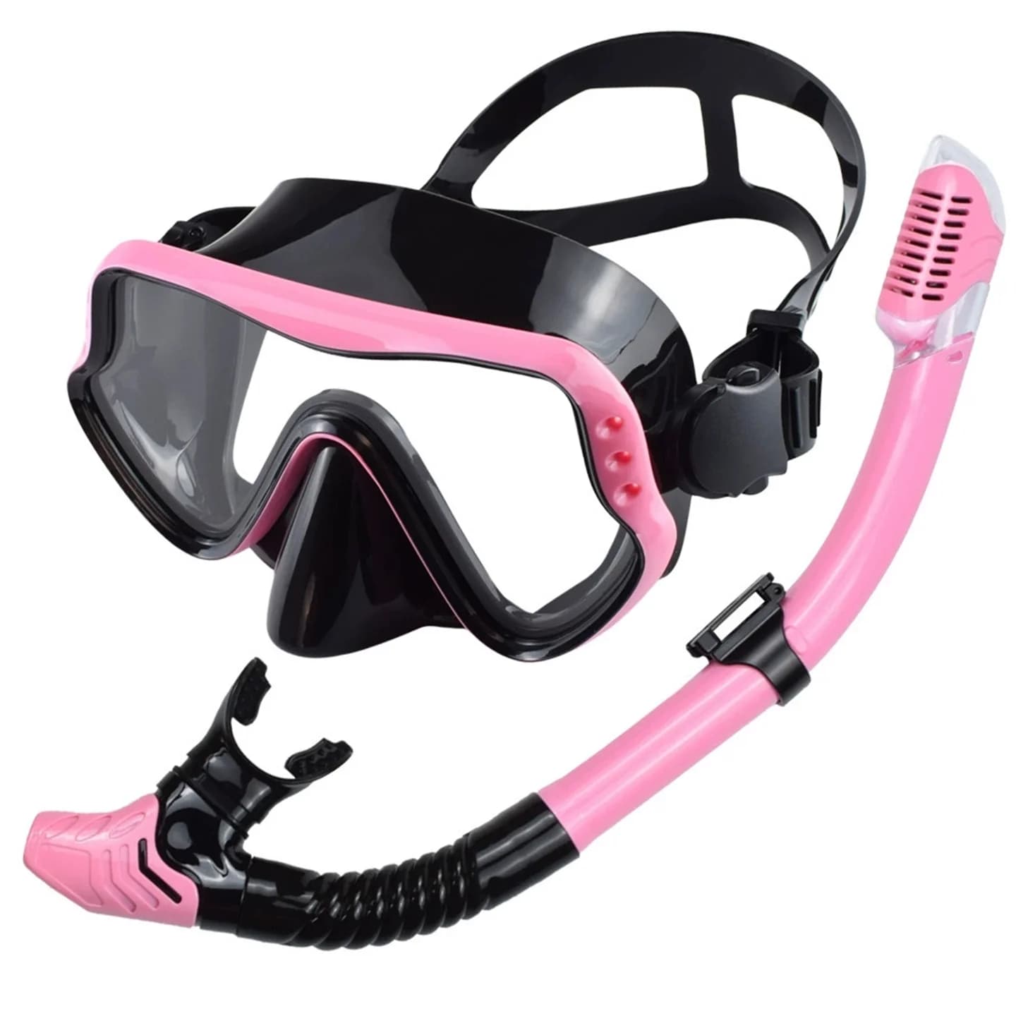 Suction Cups 2 pieces Snorkeling Set Adult Men Women Silicone Mask with Large Frame for Swimming Snorkeling