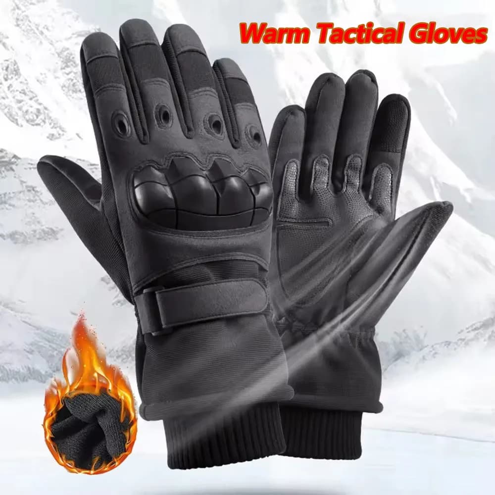 Guanti da moto termici caldi invernali da esterno da uomo Touch screen a dito intero compatibile con protezione tattica da combattimento militare