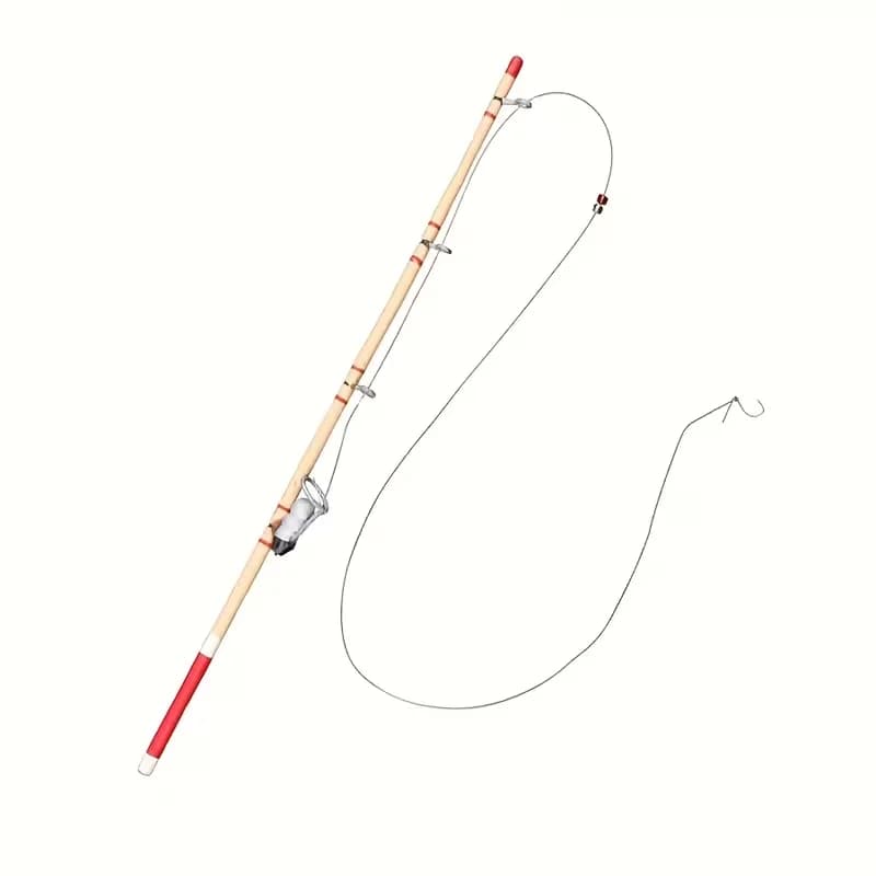 Doll House Decoration, realistic miniature wooden fishing rod pattern for doll houses, to create small scale fishing scenes