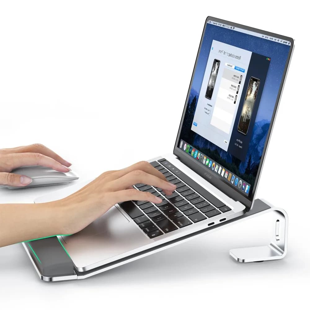 Nuovo supporto per laptop in acrilico, supporto trasparente antiscivolo per raffreddamento del laptop, supporto ergonomico portatile per tablet per digitazione/lettura