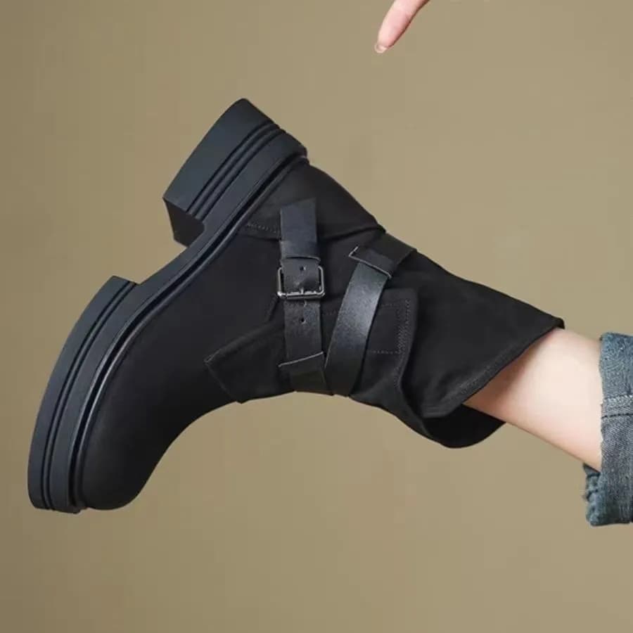 Retro Style Hollow out Western Cowboy Boots Women's Mid-Calf Zipper Side Closure Office Suitable PU Leather Booties