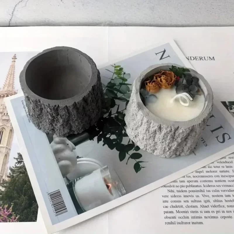 2026-High-qualityTree Stump Shape Silicone Mold Multi-functional for Ashtray Plant Pot Candle Cup DIY Craft Mold