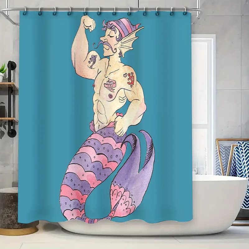 Set di tende da doccia Ocean Wave Beach Surf Paesaggio marino Decorazioni per il bagno Fodera in tessuto impermeabile