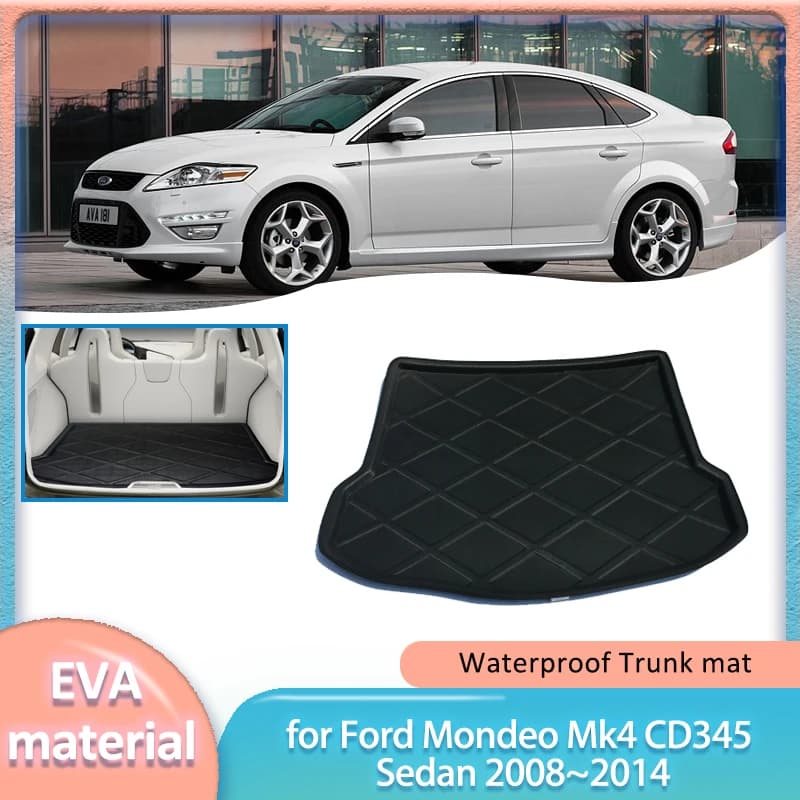Car trunk for Ford Mondeo Mk4 CD345 Berlina 2008 ~ 2014 2009 2011 2011 2013 2013 Boot Liner Cargo Floor tray Bags Carpet Waterproof Cover Accessories