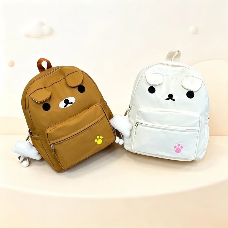 Kawaii Cute Rilakkumas Backpack Large Capacity Anime Cartoon Backpack Stylish Student School Bag Shoulder Bags Schoolbag