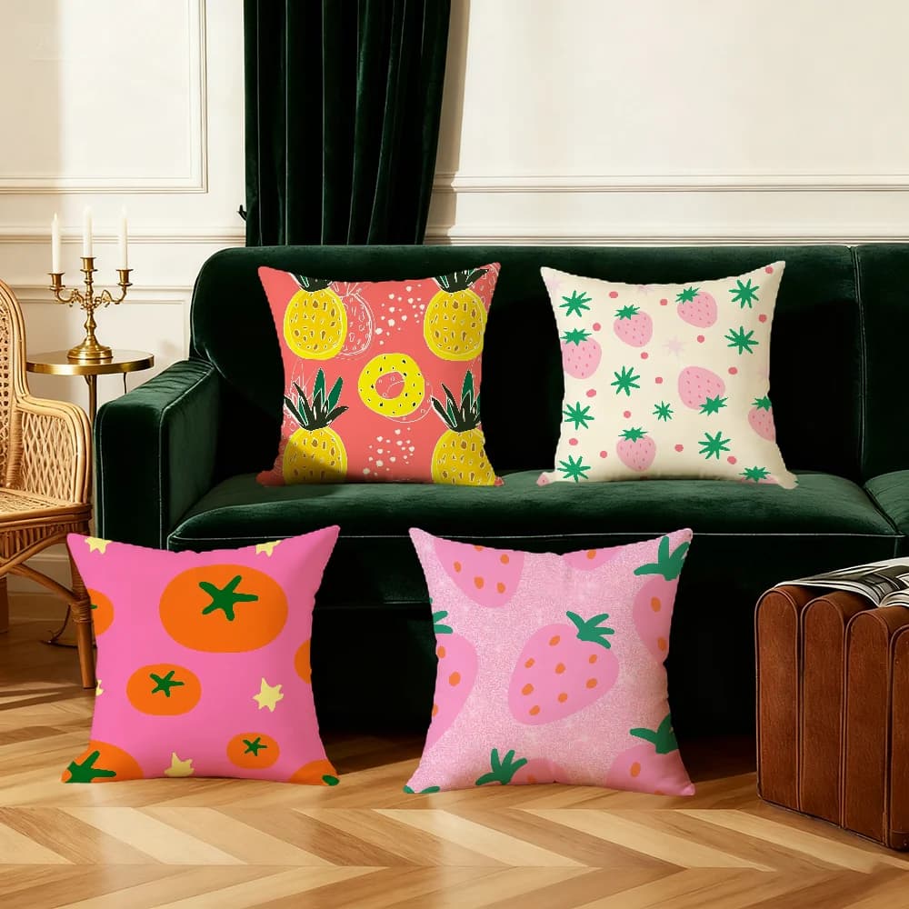 CUTE fruit cushion cover Bedroom Sofa Decorative home Car portable Cushion Cover With Zipper Soft pillowcase