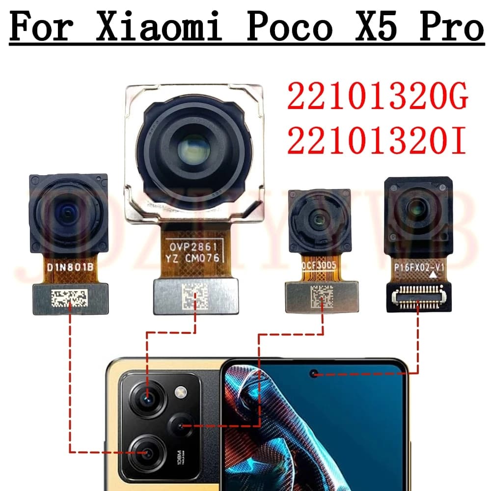 Fotocamera Posteriore e Anteriore per Xiaomi Poco X5 Pro 5G, Cavo Flessibile per Fotocamera Principale Posteriore e Frontale Selfie Grandangolare
