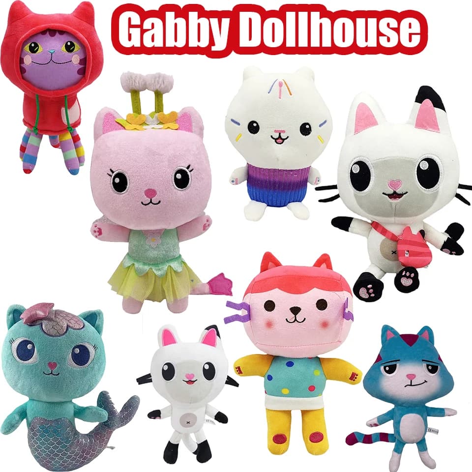 20-32 cm Gabby Doll House Peluche Zaino Gatto Torta Gatto Sirena Peluche Peluche