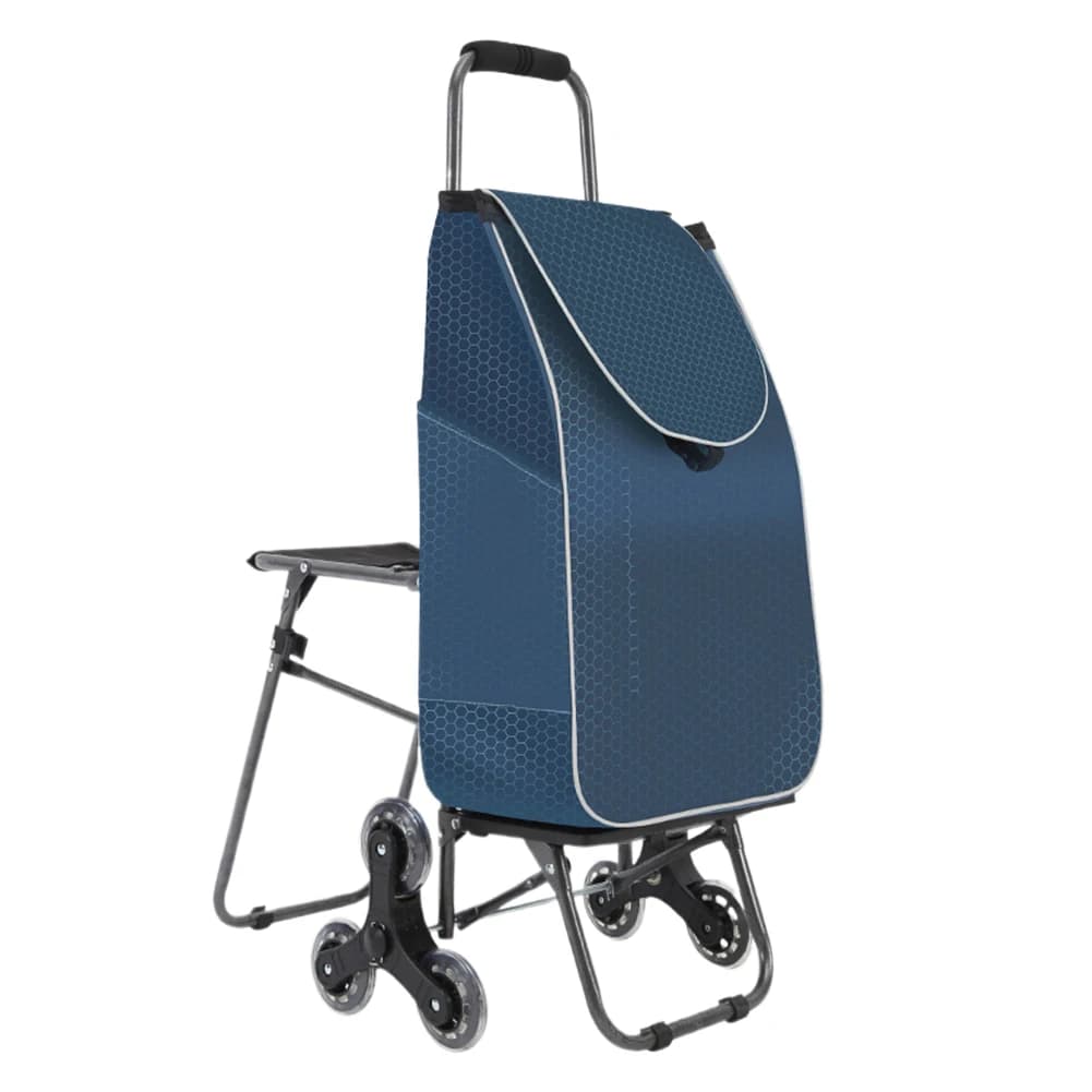 Carrello per bagagli per scale da arrampicata Carrello con borsa impermeabile e sedia Carrello pieghevole per arrampicata su scale per il trasporto di generi alimentari senza sforzo