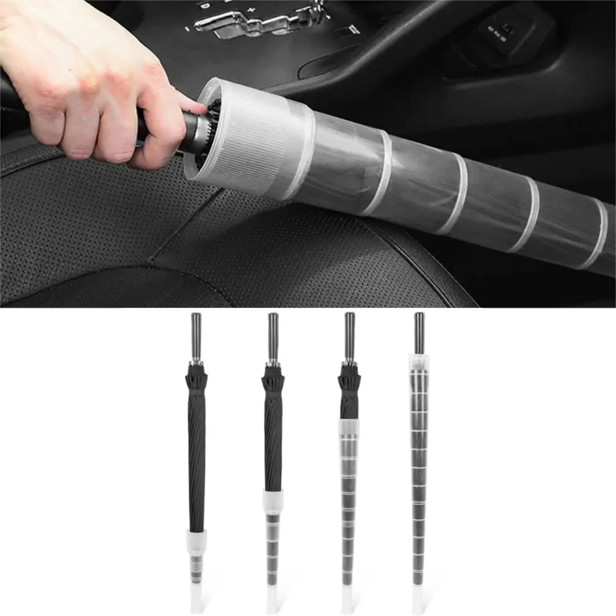 Organizer per auto Copertura per ombrellone retrattile Maniche trasparenti impermeabili Manicotto per ombrellone in plastica antigoccia Telescopico a prova di gocciolamento
