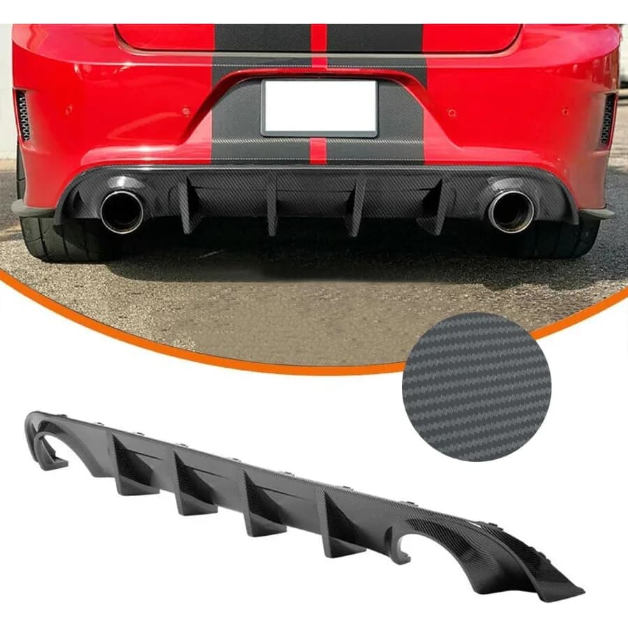 Diffusore per paraurti posteriore compatibile con Dodge Charger Base 20152022 SXT Splitter per corpo posteriore Diffusore inferiore Spoiler per labbra per Enha