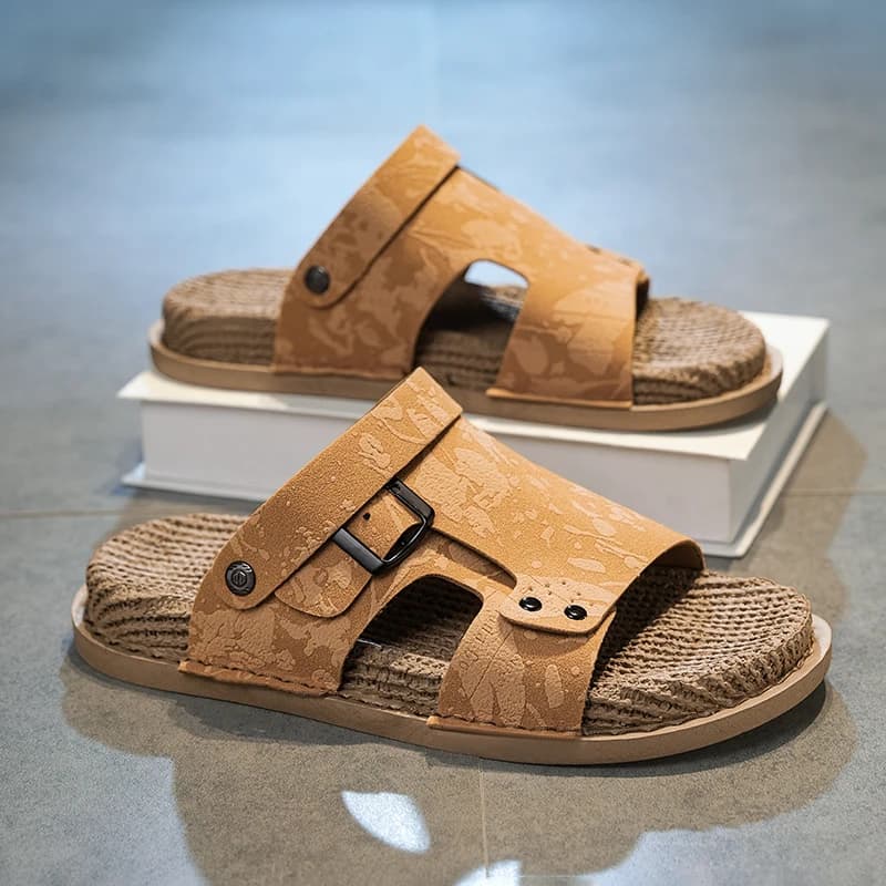 Men's slide casual Sandals summer breathable non-slip outdoor comfort soft-sole lightweight breathable sports walking beach shoe
