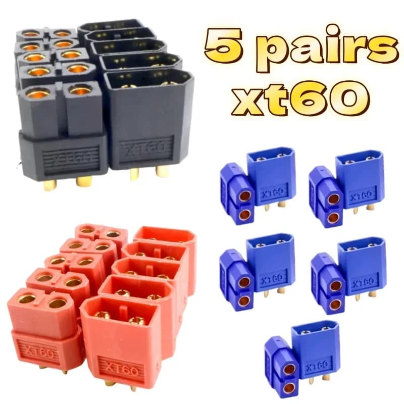 5 pairs XT60 yellow blue black red male female connectors bullets power plugs for RC Lipo motor battery XT60 drone connectors