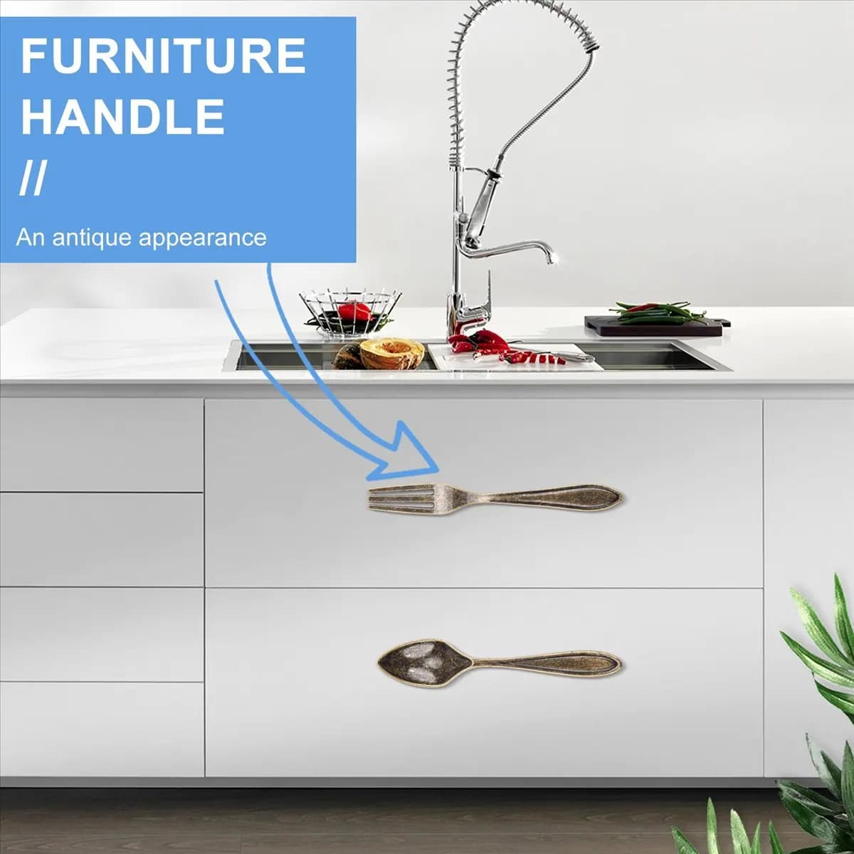 A013 Set di 15 Maniglie per Cassetti e Armadietti da Cucina, Interasse 3 Pollici, Colore Bronzo