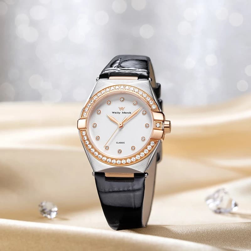 Orologio da donna WM Orologio al quarzo da donna impermeabile classico casual da lavoro Orologio da donna Welly Merck WM106L