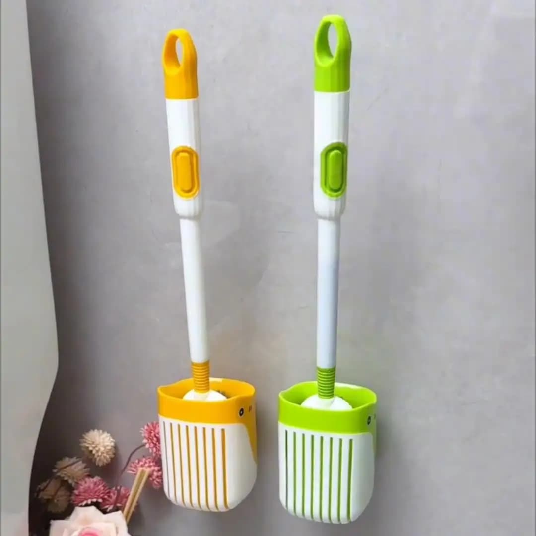Durable Household Toilet Brush with Suction Cup No Dead Angles Wall Mounted Bathroom Cleaning Tool for Toilet And Makeup Room