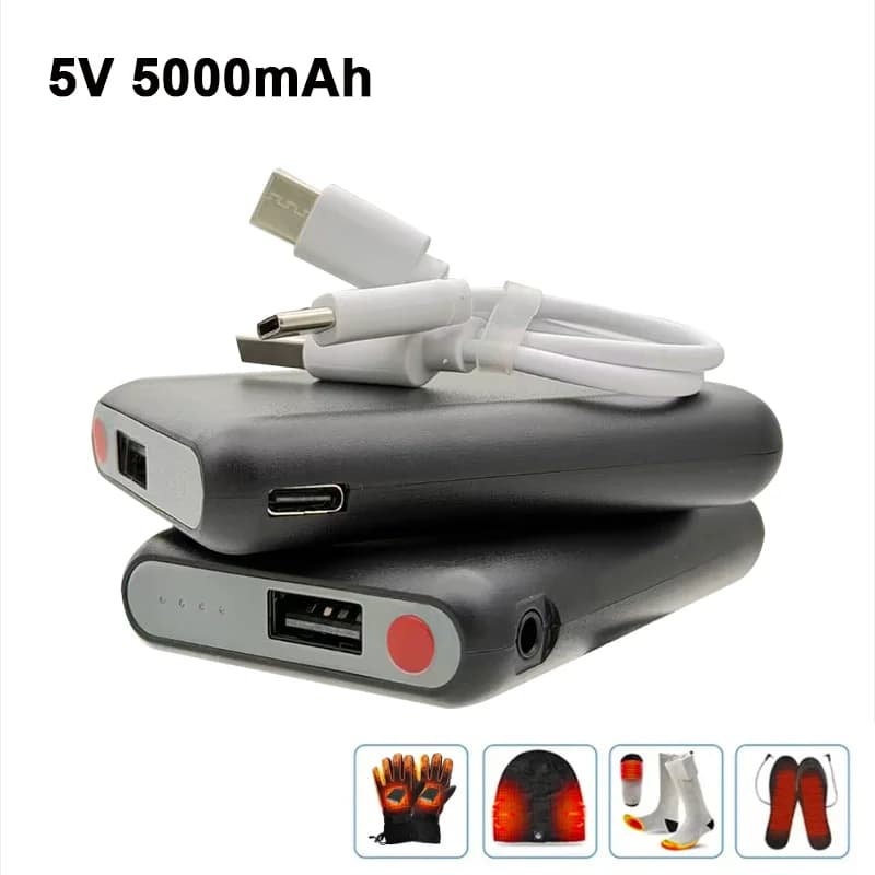 Winter heated socks Batteries 5V 5000mah Type-C Hot Glove Charging Dresses Motorcycle Gloves Charger Power Bank