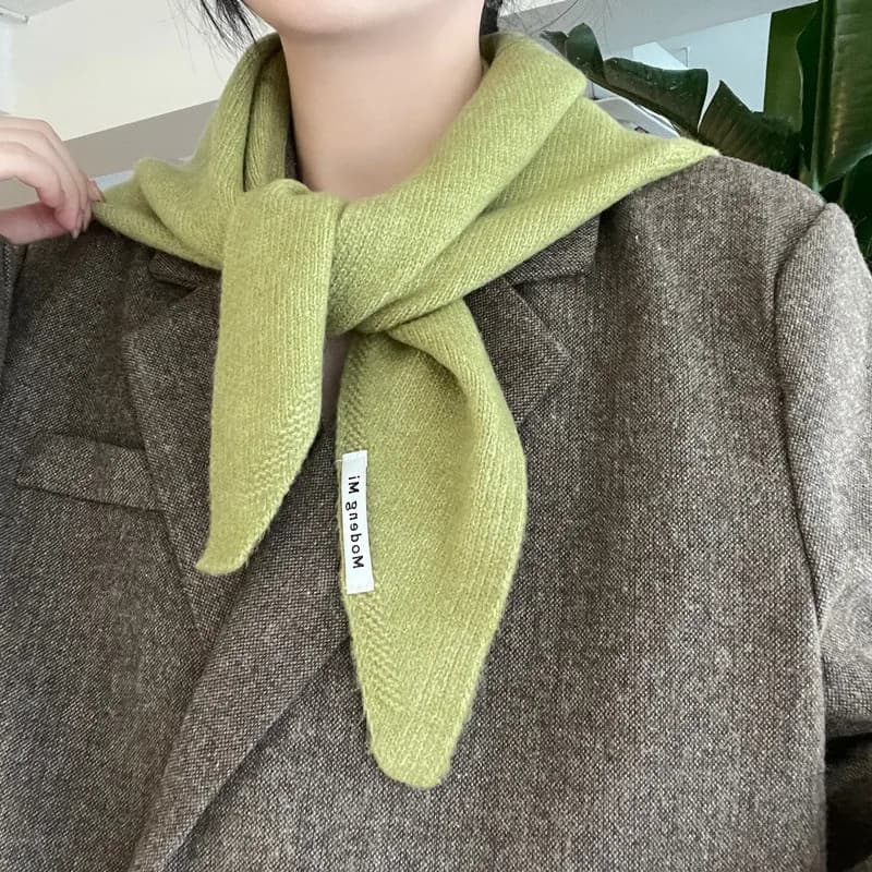 Winter Korea Women Neck Protection Knitted Triangle Small Cashmere Wool Warm Shawl Scarf XWJ115