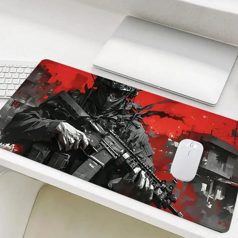 Tappetino per mouse tattico da soldato, tappetino per mouse da gioco rettangolare antiscivolo per PC, laptop, casa, ufficio, tappetino da scrivania universale antiscivolo
