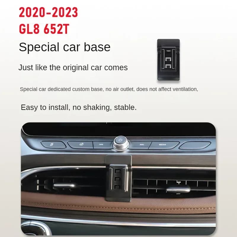 2020-2023 Per Buick GL8 652T Supporto per telefono cellulare Caricatore wireless Supporto per auto Staffa di navigazione Supporto GPS