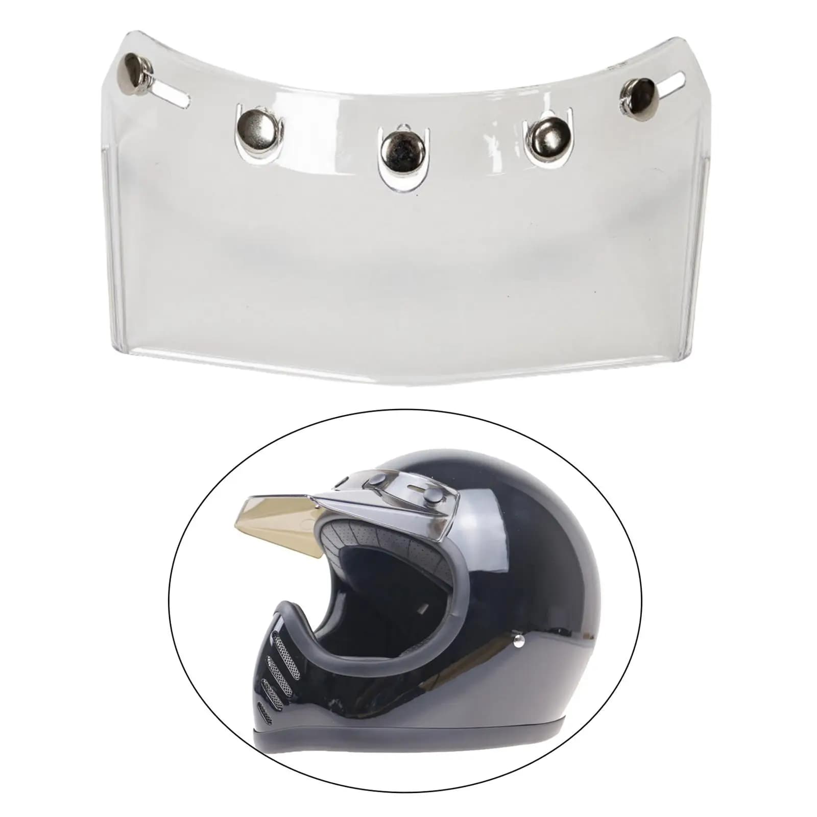 Visiera a Bolla per Casco in Materiale PC, Visiera Universale Vintage Antigraffio e Parasole per Ciclisti
