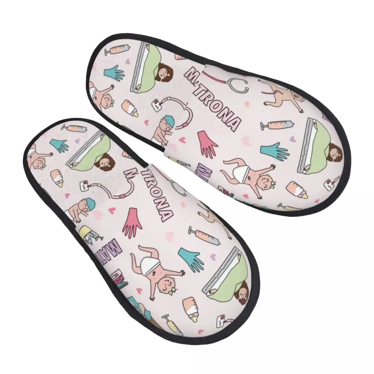 Personalized Medical Nursing Medical Enfermera En Apuros Soft Memory Foam Home Slippers Woman Slippers with warm and cozy non-slip sole