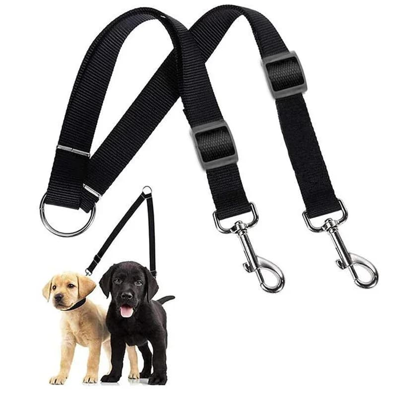 Guinzaglio per cani in nylon colorato, corda di trazione staccabile, guinzaglio doppio in nylon per due cani, kit guinzaglio doppio per 2 cani