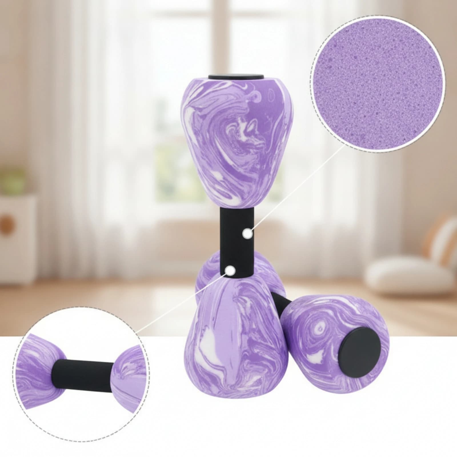 EVA Dumbbells Gourd-Shaped Dumbbells Pool Weights Soft Sporting Goods Long-Lasting for Children, Kindergarten, Dance Routines