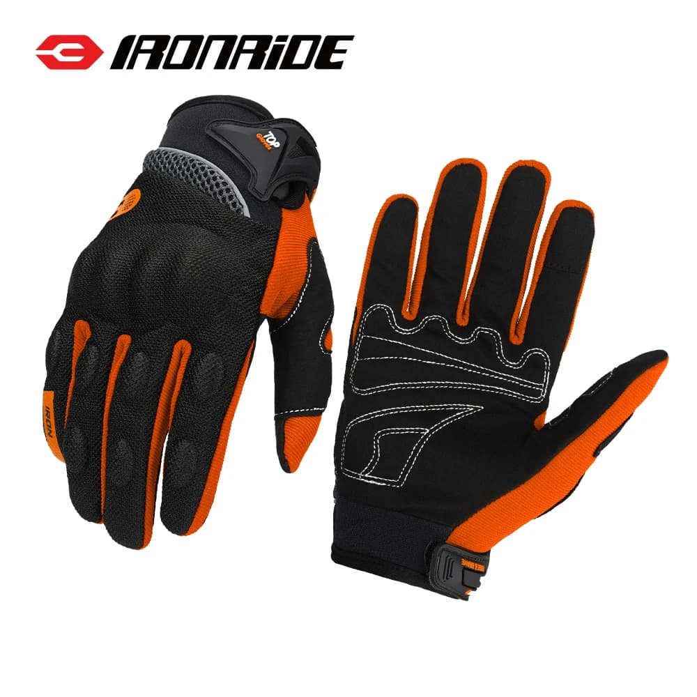 Guanti da Moto Traspiranti e Antiurto, Guanti da Fuoristrada con Touch Screen, Guanti Sportivi da Esterno a Dita Intere