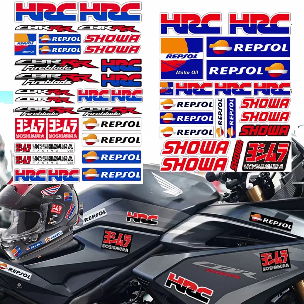 Per Honda HRC SHOWA Repsol Yoshimura Racing Adesivi Accessori Moto Casco CBR RR CBR650R CBR500R CBR1000RR CBR600RR 600