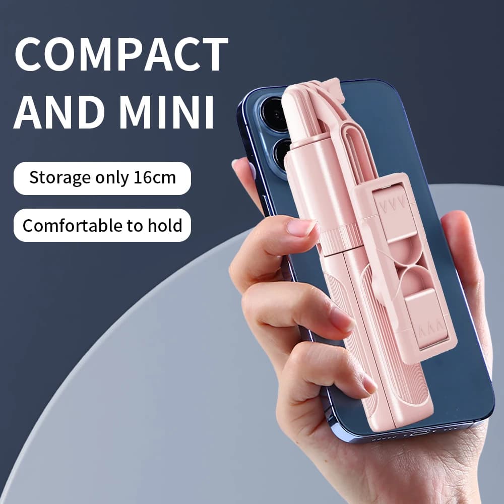 Treppiede per selfie stick per telefono cellulare Bluetooth Supporto per telefono portatile allungabile multifunzione remoto wireless per video in streaming live