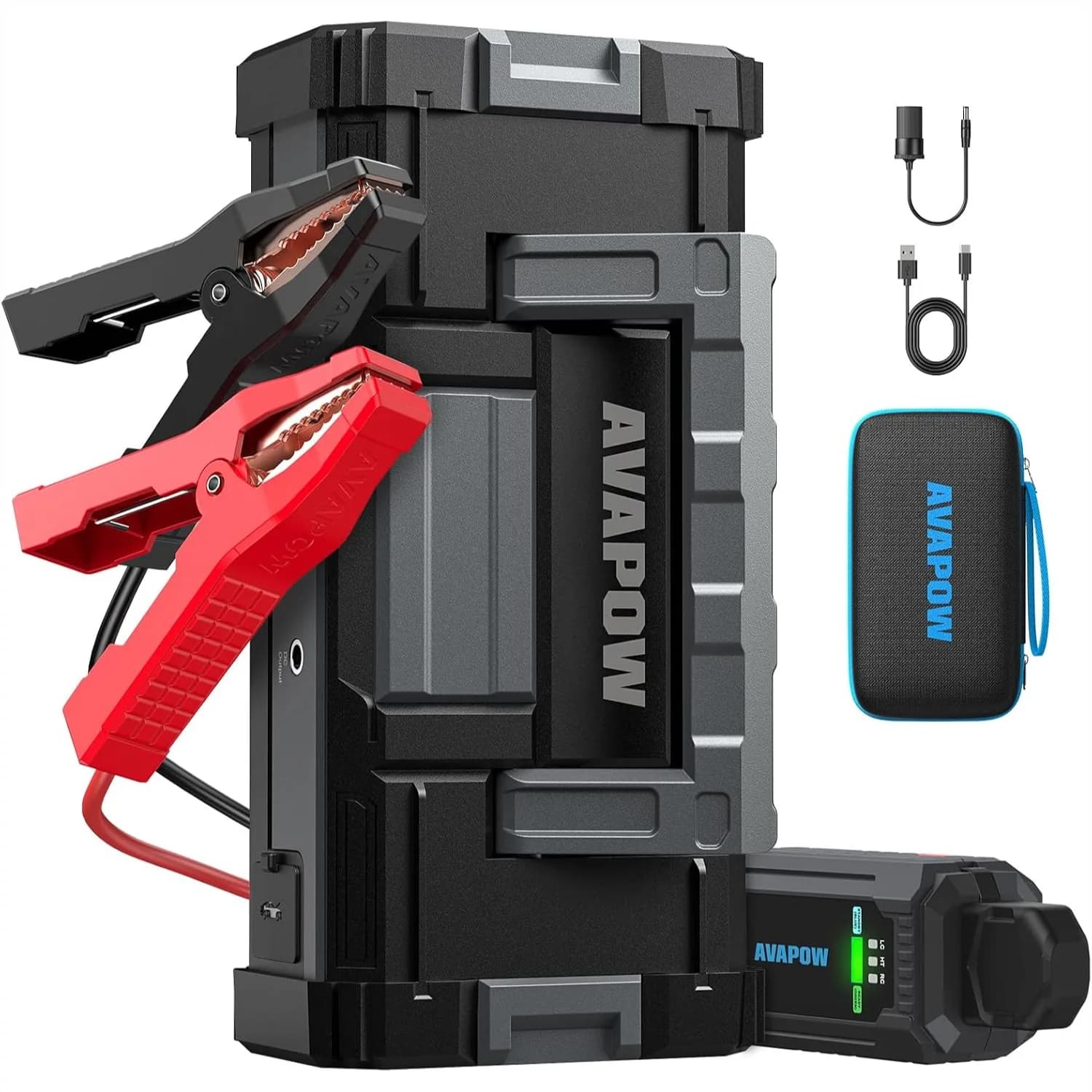 6000A Car Battery Jump Starter Portable 12V Jump Box with USB3.0 Power Bank and SOS Light for All Gas and 12L Diesel Engines