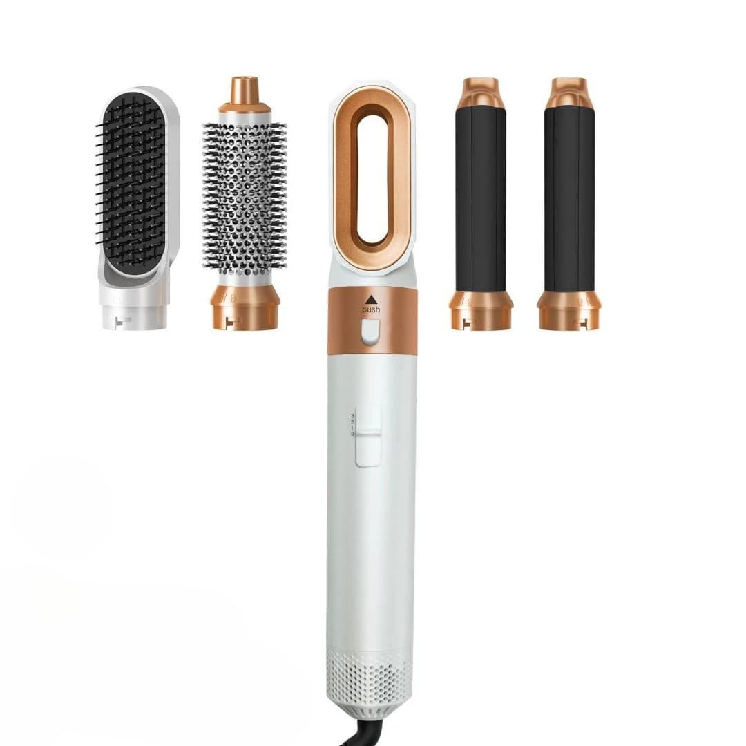 Lena 5 in 1 professional styler for hair, hair plate, hot comb, hair curler, hot air electric brush set for home salon