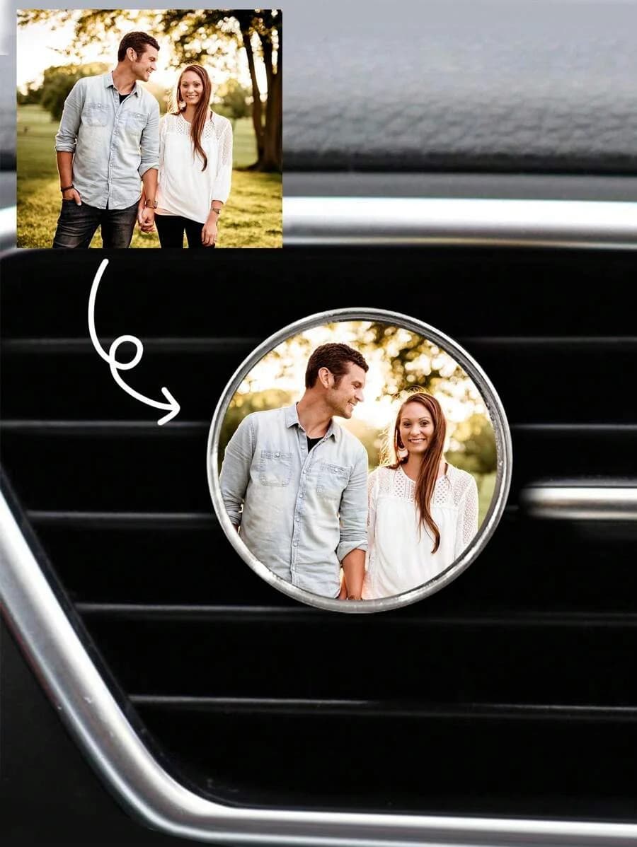 Personalized car perfumer clip with custom photo, custom car decoration, car air vent accessory