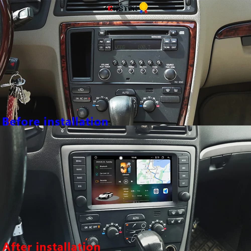 CHSTEK Per Volvo XC70 S60 V70 S40 V40 2005-2009 Autoradio Carplay Android 13 Navigazione Bluetooth WIFI 4G OEM Lettore Multimediale