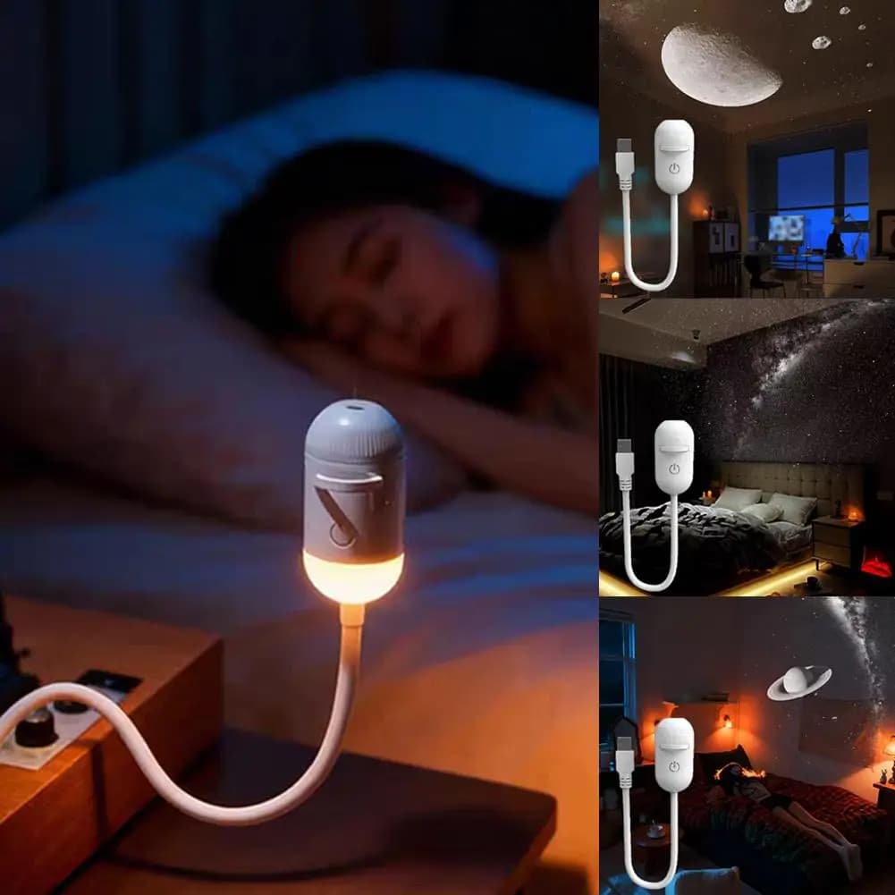 Mini Proiettore Bianco, Lampada Notturna per Casa, Luce d'Atmosfera, Regalo, Decorazione per Camera da Letto e Auto, Faretto Romantico, Arredamento Casa 2026